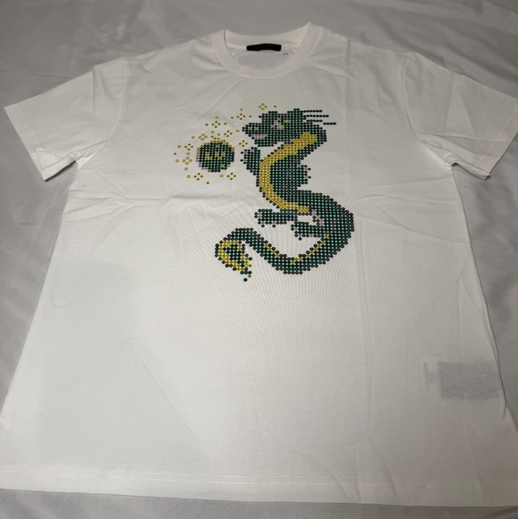 Louis Vuitton White Dragon Graphic Men's T-Shirt - Picture 1 of 5